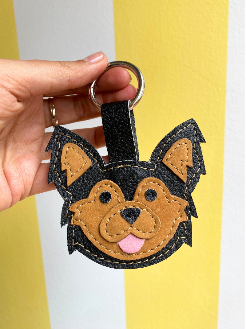Long-haired Chihuahua Keychain