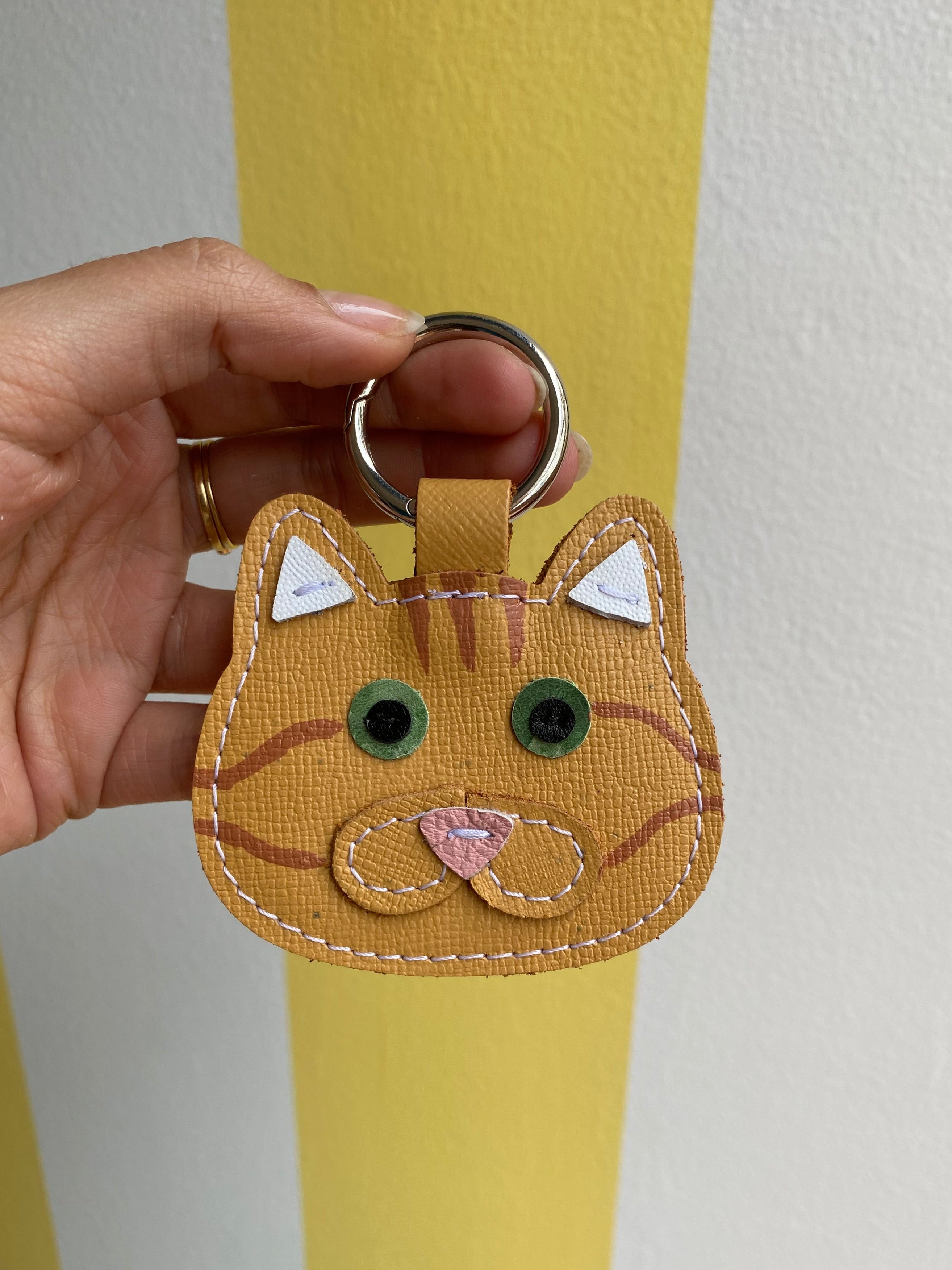 Brindle Cat Keychain