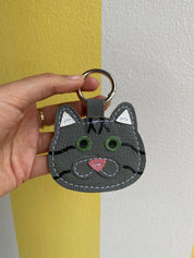 Brindle Cat Keychain